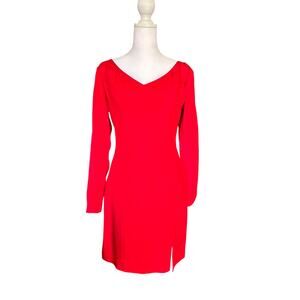 Hugo Buscati Red Silk Dress Size 4